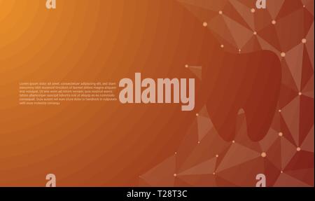 Umano dente dentale template design banner con spazio libero per il testo - vettore Illustrazione Vettoriale