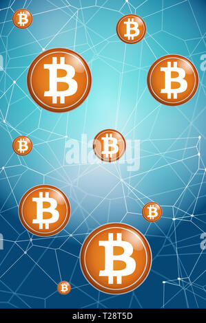 Bitcoin e concetto blockchain Foto Stock