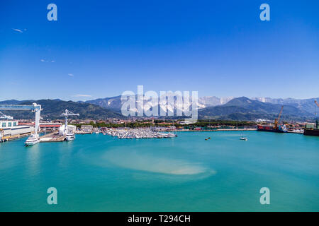 Porto di Carrara, Italia. Foto Stock