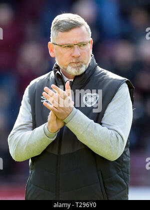 Tynecastle Park, Edinburgh, Regno Unito. 30 Mar, 2019. Ladbrokes Premiership, cuore di Midlothian versus Aberdeen; Craig Levein manager di cuori Credito: Azione Sport Plus/Alamy Live News Foto Stock