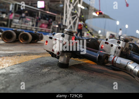 Sakhir, Bahrain. 31 Mar, 2019. Motorsports: FIA Formula One World Championship 2019, il Gran Premio del Bahrain, pit stop strumenti 31.03.2019. | Utilizzo di credito in tutto il mondo: dpa/Alamy Live News Foto Stock