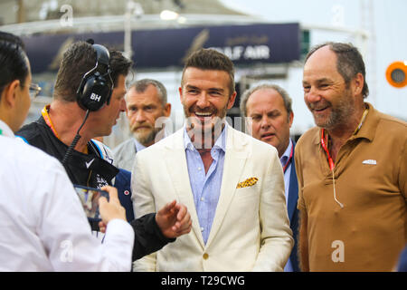 Sakhir, Bahrain. 31 Mar, 2019. Motorsports: FIA Formula One World Championship 2019, il Gran Premio del Bahrain, David Beckham (GBR) 31.03.2019. | Utilizzo di credito in tutto il mondo: dpa/Alamy Live News Foto Stock