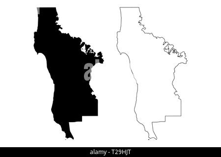 San Mateo County, California (contee della California, Stati Uniti d'America,USA, Stati Uniti, US) mappa illustrazione vettoriale, scribble schizzo San Mateo mappa Illustrazione Vettoriale