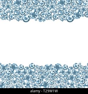 Seamless colorate Pietre preziose Diamanti pattern. Gioielli di lusso. sfondo Foto Stock