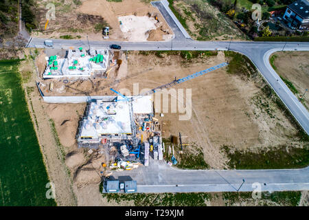 Vista aerea di strada strade - Nuova area di sviluppo per immobili hme costruzione Germania Foto Stock