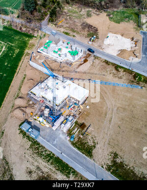 Vista aerea di strada strade - Nuova area di sviluppo per immobili hme costruzione Germania Foto Stock