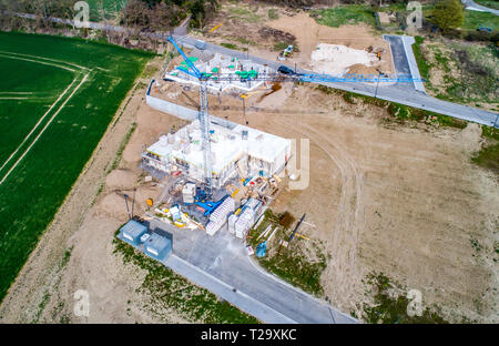 Vista aerea di strada strade - Nuova area di sviluppo per immobili hme costruzione Germania Foto Stock