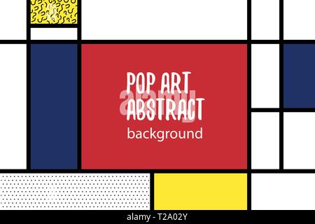 La pop art di Mondrian geometria linea stile retro Illustrazione Vettoriale