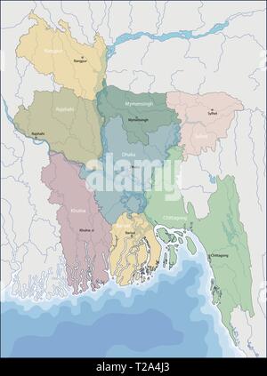 Mappa di Bangladesh Illustrazione Vettoriale