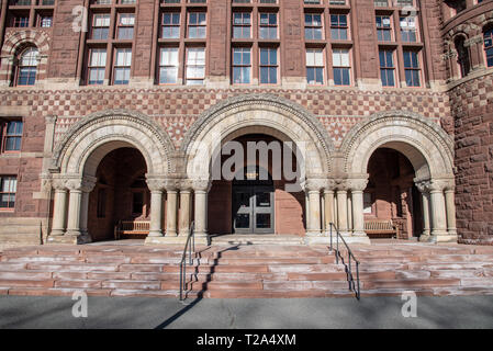 Boston, MS, USA, 9 dicembre 2018-l'Università di Harvard è stato finanziato nel 1636 e chiamato dopo il suo primo benefattore John Harvard Foto Stock