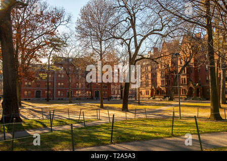 Boston, MS, USA, 9 dicembre 2018-l'Università di Harvard è stato finanziato nel 1636 e chiamato dopo il suo primo benefattore John Harvard Foto Stock