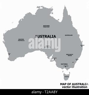 Mappa di Australia con bandiera. Infografico australiano. Illustrazione Vettoriale