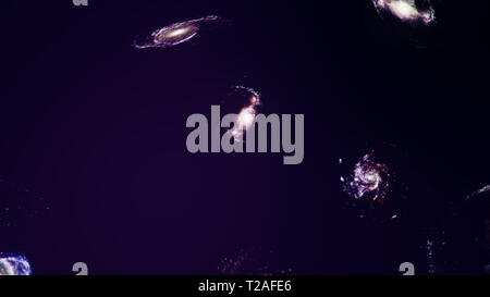 3D illustrazione galassia nello spazio profondo. Galassia a spirale costituito da polvere di stelle, Nebulosa di gas. Concetto di Deep space travel. Concetto scientifico. Elementi Foto Stock