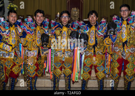 Di Negritos Huanuco,peruviano tradizionale danza andina, Huanuco regione,Perù.America del Sud. Foto Stock