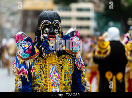 Di Negritos Huanuco,peruviano tradizionale danza andina, Huanuco regione,Perù.America del Sud. Foto Stock