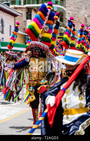 Di Negritos Huanuco,peruviano tradizionale danza andina, Huanuco regione,Perù.America del Sud. Foto Stock