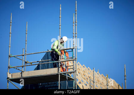 Barratt Manchester lanciare il loro re trimestre e Salvatori luogo sviluppi Stretton, Warrigton. Nella foto il sito prendendo forma Foto Stock