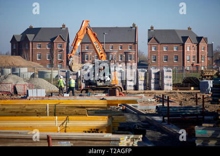 Barratt Manchester lanciare il loro re trimestre e Salvatori luogo sviluppi Stretton, Warrigton. Nella foto il sito prendendo forma Foto Stock