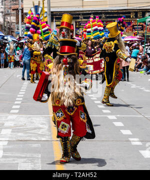 Di Negritos Huanuco,peruviano tradizionale danza andina, Huanuco regione,Perù.America del Sud. Foto Stock