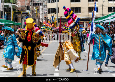 Di Negritos Huanuco,peruviano tradizionale danza andina, Huanuco regione,Perù.America del Sud. Foto Stock