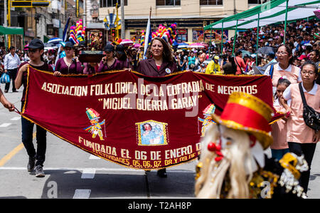 Di Negritos Huanuco,peruviano tradizionale danza andina, Huanuco regione,Perù.America del Sud. Foto Stock