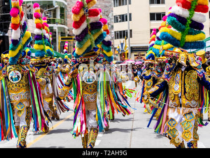 Di Negritos Huanuco,peruviano tradizionale danza andina, Huanuco regione,Perù.America del Sud. Foto Stock