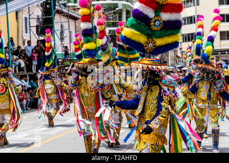 Di Negritos Huanuco,peruviano tradizionale danza andina, Huanuco regione,Perù.America del Sud. Foto Stock