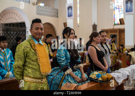 Di Negritos Huanuco,peruviano tradizionale danza andina, Huanuco regione,Perù.America del Sud. Foto Stock