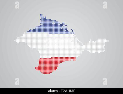 Mosaico della mappa della Crimea con i colori della bandiera 10 eps Illustrazione Vettoriale