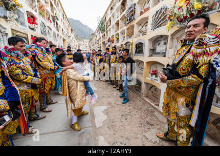 Di Negritos Huanuco,peruviano tradizionale danza andina, Huanuco regione,Perù.America del Sud. Foto Stock