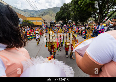 Di Negritos Huanuco,peruviano tradizionale danza andina, Huanuco regione,Perù.America del Sud. Foto Stock
