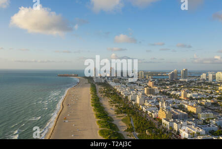 Litorale di Miami Beach in Florida, Stati Uniti d'America Foto Stock