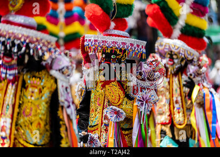 Di Negritos Huanuco,peruviano tradizionale danza andina, Huanuco regione,Perù.America del Sud. Foto Stock