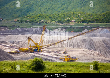 Aprire miniera di carbone in Nevesinje Foto Stock