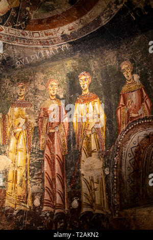 Arte romanica del Museo Nazionale d'Arte della Catalogna,Barcrelona,abside laterale di Sant Quirze de Pedret (fine secolo XI inizi del XII secolo). Foto Stock