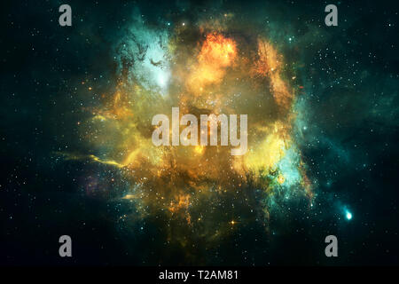 Abstract realistico galassia cosmica dello sfondo. Spazio, nebulosa e cosmo. Foto Stock