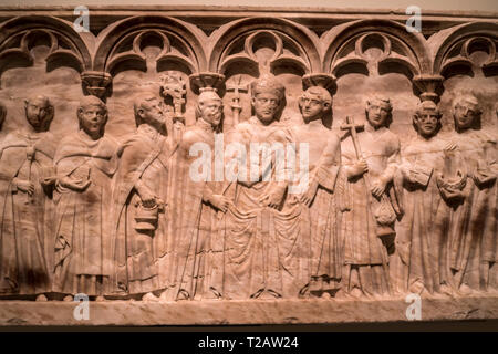 Gothic arte medievale del Museo Nazionale d'Arte della Catalogna,Barcellona,Spagna.anonimo catalano, cerimonia funebre (seconda metà del XV secolo) Foto Stock