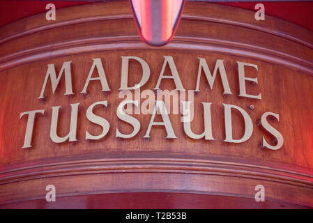 LONDON, Regno Unito - 22 Marzo 2019: Il Museo delle cere di Madame Tussauds è un museo della cera a Londra, fondata da scultore francese Marie Tussaud Foto Stock