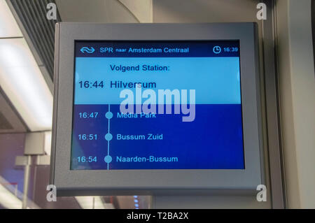 NS schermata Informazioni di Hilversum in Olanda 2018 Foto Stock