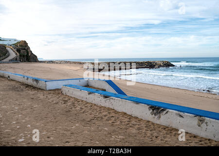 North Beach a Ericeira. villaggio vicino a Lisbona. Portogallo Foto Stock