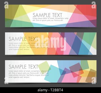 Semplice colorato Banner orizzontale - con motivo quadrato Illustrazione Vettoriale