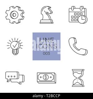 Icone di Business Set di vettore. Business vettore correlati linea set di icone. Isolato su sfondo bianco. Corsa modificabile. Illustrazione Vettoriale