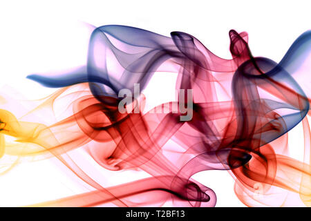 Abstract multicolore di buon effetto fumo su sfondo bianco Foto Stock