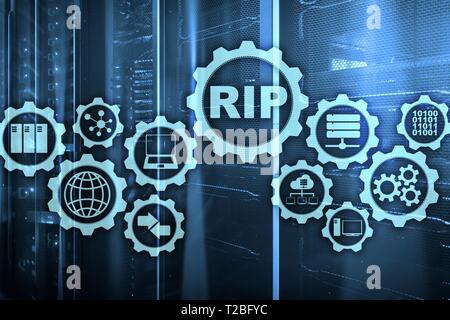 RIP Routing Information Protocol. Reti Tecnologiche cocept. Foto Stock