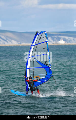 Windsurf a Portland Weymouth Dorset Regno Unito Foto Stock