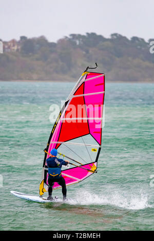 Windsurf a Portland Weymouth Dorset Regno Unito Foto Stock