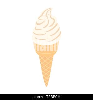 Il gelato in un cono di cialda. Illustrazione Vettoriale Illustrazione Vettoriale
