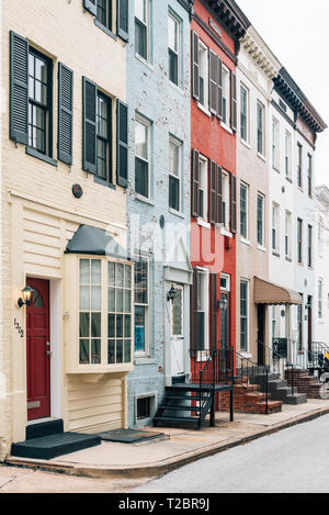 Case a schiera in Bolton Hill, Baltimore, Maryland Foto Stock