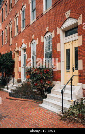 Case a schiera in Bolton Hill, Baltimore, Maryland Foto Stock