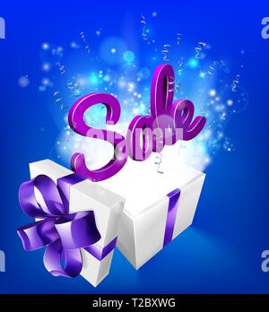 Vendita segno concetto regalo Illustrazione Vettoriale